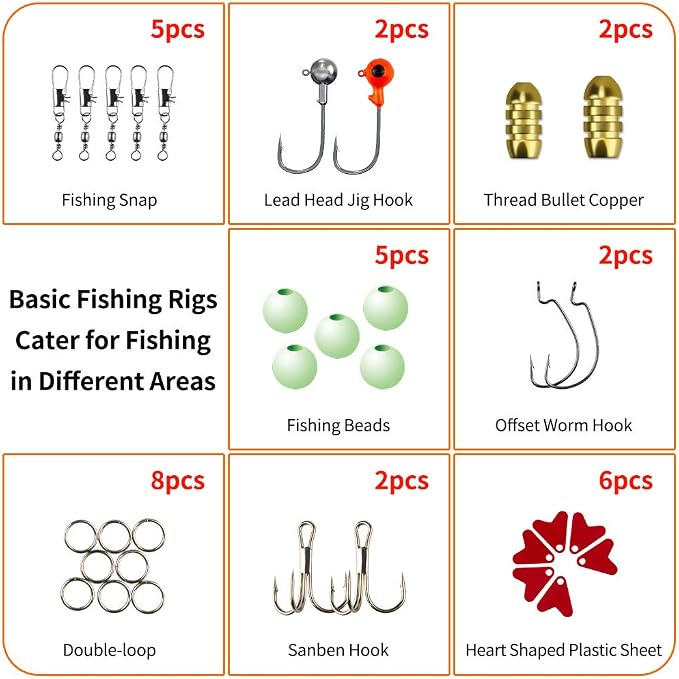 GOANDO Fishing Lures Kit for Freshwater Bait Tackle Kit for Bass Trout Salmon Fishing Accessories Tackle Box Including Spoon Lures Soft Plastic Worms Fishing Gifts