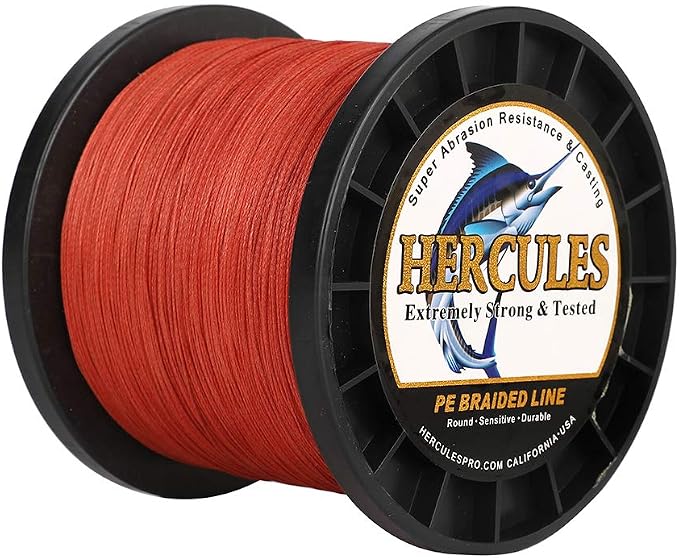 HERCULES Cost-Effective Super Strong 4 Strands Braided Fishing Line 6LB to 100LB Test for Salt-Water, 109/328 / 547/1094 Yards (100M / 300M / 500M / 1000M), Diam# 0.08MM - 0.55MM, Hi-Grade