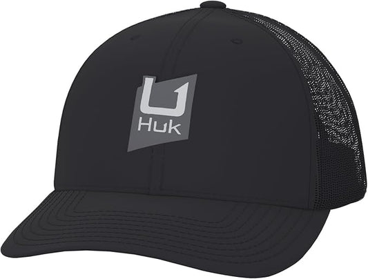 HUK Men's Mesh Trucker Snapback Hat | Anti-Glare Fishing Hat