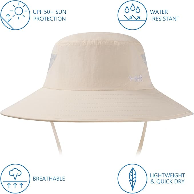 BASSDASH UPF 50+ Breathable Sun Hat with Removable Face Cover and Neck Flap Wide Brim Bucket Hat for Fishing Hiking Men Women