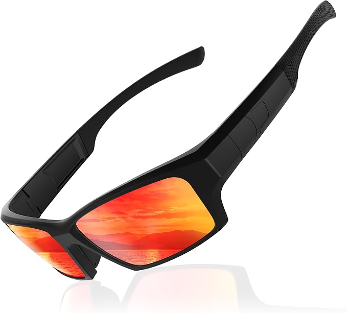 Polarized Sports Sunglasses for Men Women - Wrap Around Sun Glasses with UV Protection Fishing Cycling Running
