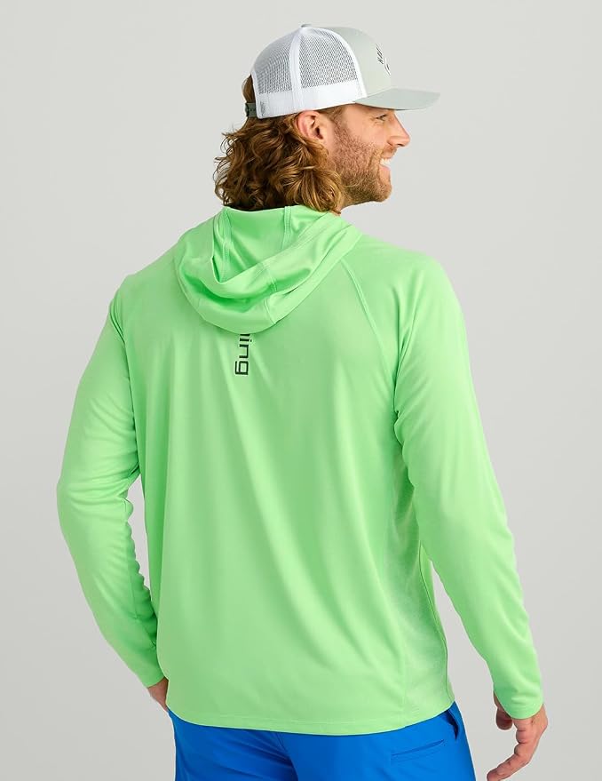 HUK Mens Pursuit Vented Long Sleeve Hoodie, Fishing Shirt with Hood