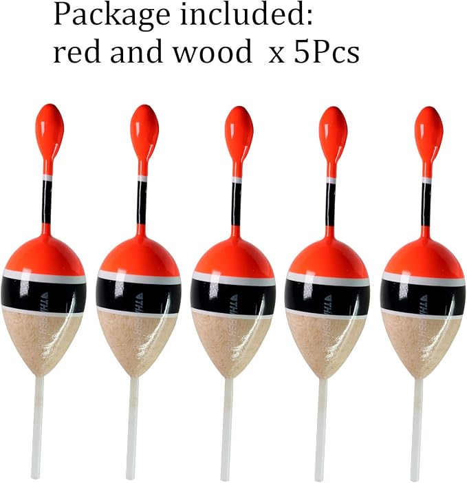 THKFISH Fishing Floats Bobbers Slide Floats Balsa Fishing Bobber Slip Bobbers for Crappie Panfish Trout Bass (1/2oz 2"x5.28") (1/6 1.6"x4.8") 5Pcs