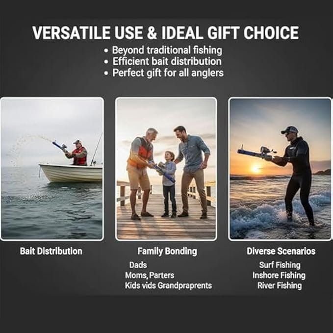 Catapult Fishing Rod for Kids, 2026 Upgrade Compact Slingshot Fishing Reel, Portable Fishing Pole for Adult, Freshwater and Saltwater Fishing Lures for Outdoor Hunting and Traveling