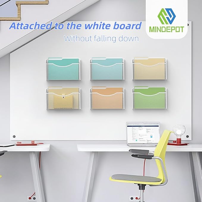 Magnetic Wall File Organizer,Hanging Wall Mounted File Folder Binder Holder Mail Organizer for Office,Home and School Supplies