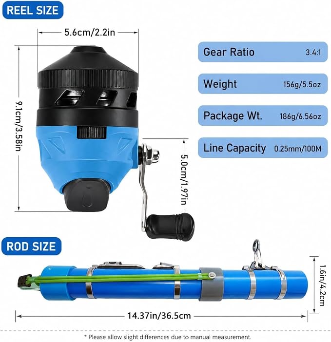 Catapult Fishing Rod Combo with Spincast Reel & Complete Tackle Kit, Slingshot Casting System, 15-25M Distance for Beginners