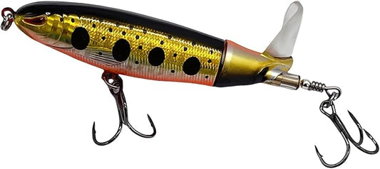 Bestac Topwater Fishing Lures Set Popper Lures for Bass Catfish Pike Perch Bass Lures with Floating Rotating Tail Artificial Hard Bait Multiple Colors