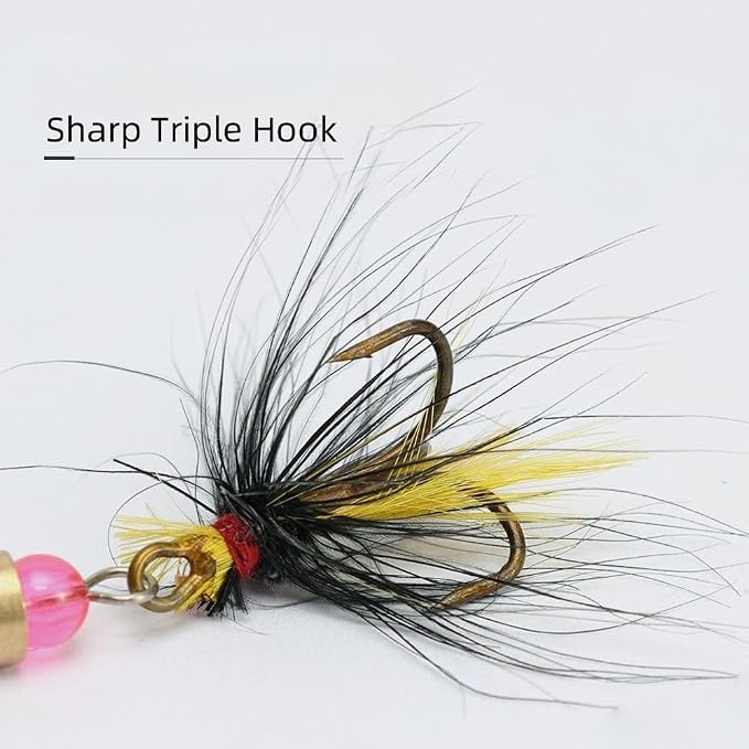 KINGFOREST 12pcs Fishing Lures Spinnerbait for Bass Trout Salmon Walleye Hard Metal Spinner Baits Kit with Tackle Box