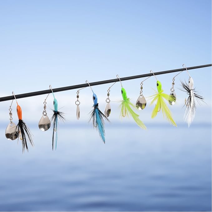 Spinnerbait Fishing Lures for Bass Trout Pike 6pcs Mini Rooster Bait Tail Fishing Spinner Lures Crappie Perch Bluegill Panfish Hard Metal Spinner Bait Jigs Freshwater Saltwater