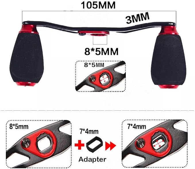 Fishing Reel Aluminum Power Handle EVA Knob Compatible with Daiwa Abu Garcia Lew's