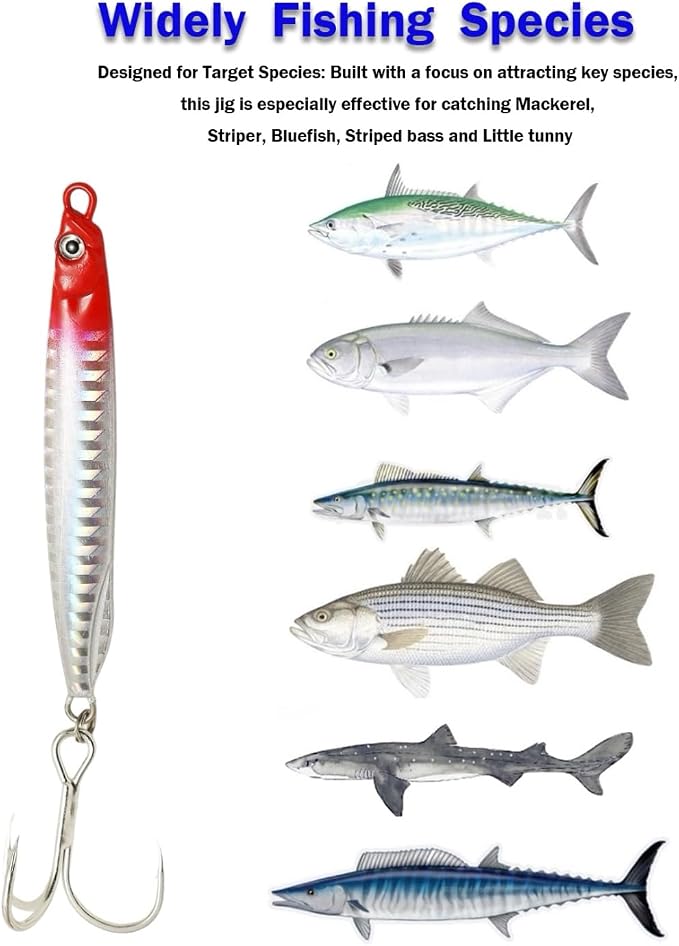 Saltwater Fishing Lures Fishing Jigs Fishing Spoons for Striped bass, Pompano, Spanish Mackerel ，Bluefish