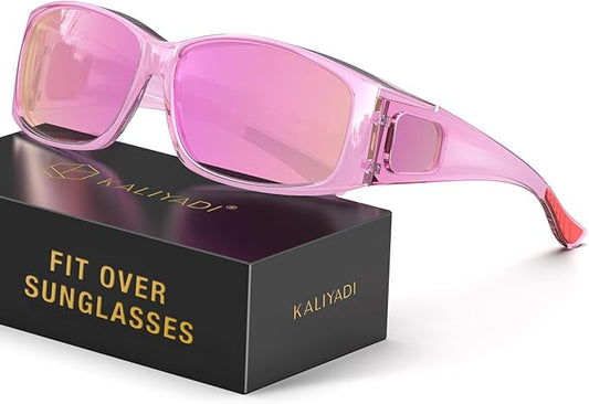 KALIYADI Polarized Sunglasses-Men Women Fit-Over-Glasses: Wrap Around Womens Sunglasses with UV400 for Driving Fishing Golf