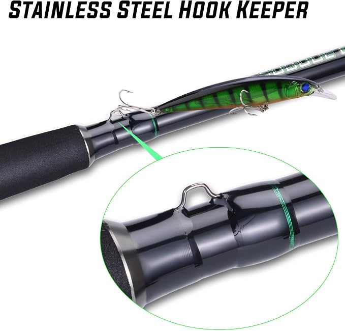 Sougayilang Travel Inshore & Surf Rod – Spinning & Casting Rods, 2-Piece Medium Heavy, High Density Graphite Blank, Zirconia Guides, Aluminum Reel Seat – Corrosion-Resistant for Catfish,Bass, Redfish