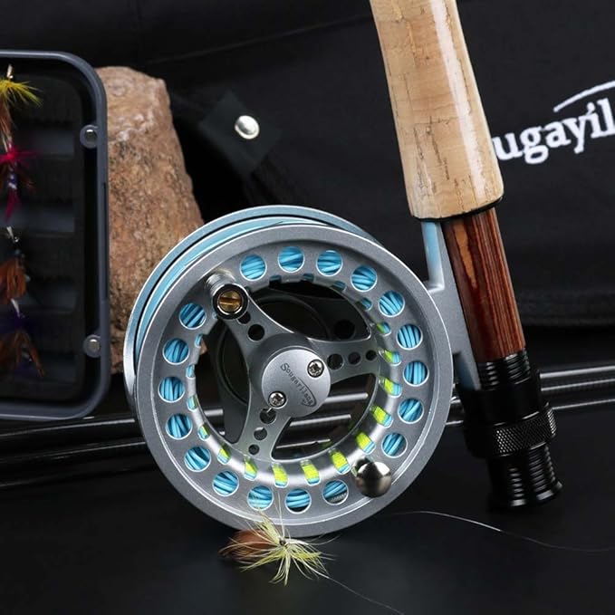 Sougayilang Saltwater Freshwater Fly Fishing Rod with Reel Combo Kit