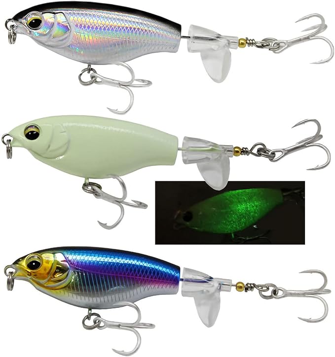 Topwater 90 Top Water Bass Pencil Plopper Fishing Lures - Bass & Pike Lures for Freshwater or Saltwater