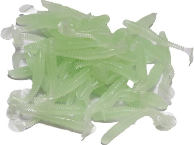 50pcs Soft Plastic Swimbait, 7cm Soft Fishing Lures, T-Tail Swim Baits Kit for Bass Trout for Saltwater and Freshwater