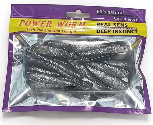 20PCS-Soft Plastic baits bass Lures Fishing, Soft Plastic Walleye Fishing Lures, Paddle Tail Swimbaits for Bass Fishing, Fishing Bait for Freshwater Saltwater Gifts (2.4IN/1.3g)