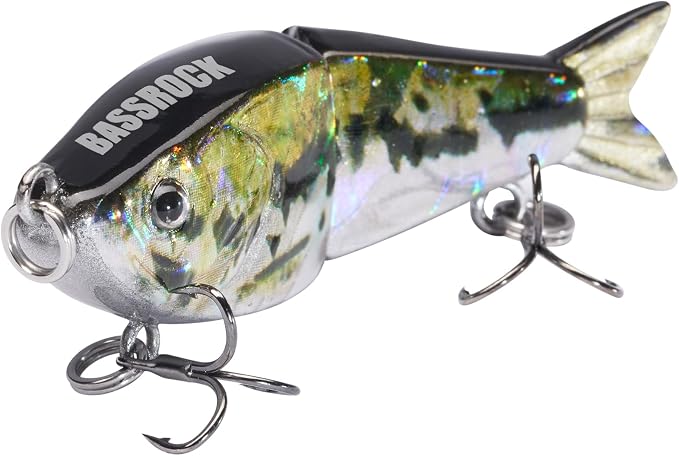BASSROCK Top Water Tiny Swimbait Bass Fishing Lure Single Jointed Hard Bait 2.05” 5/32oz
