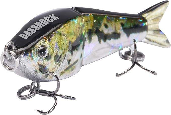BASSROCK Top Water Tiny Swimbait Bass Fishing Lure Single Jointed Hard Bait 2.05” 5/32oz