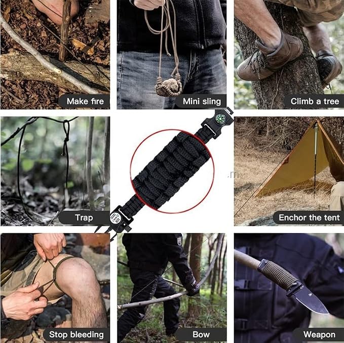 Galaxy 251 Pcs First Aid Kits For Survival Emergency Trauma Military Combat Tactical Medical Hunting Camping Hiking IFAK EMT Bag (21 in 1 Bracelets Black)