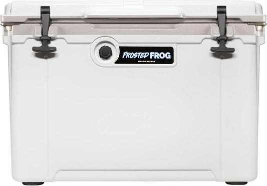 Frosted Frog 54 Qt Hard Cooler, Lightweight Made in USA Insulated Ice Chest | 30% lighter than rotomolded coolers; 54-quart hardside for camping, fishing, boating, beach, BBQ, tailgating & drinks