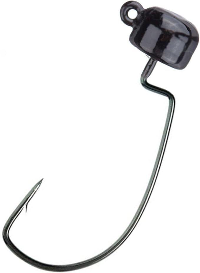 Reaction Tackle Tungsten Mushroom Head Jig Heads, Ned Rig Shroom Jigs for Finesse Bass Fishing, Stand Up Bait with Weedless and EWG Hook Options (5-Pack)