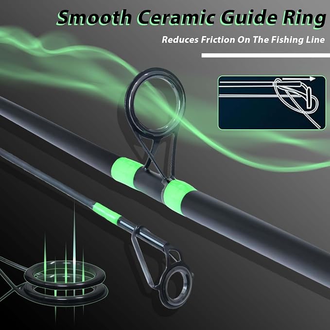 Surf Spinning Fishing Rod 9'/10'/11'/12', 3-Piece Carbon Fiber Saltwater Rod with 2 Tips, Lightweight High-Sensitivity Long-Cast Shore & Beach Casting Rod for Pier Surf Fishing