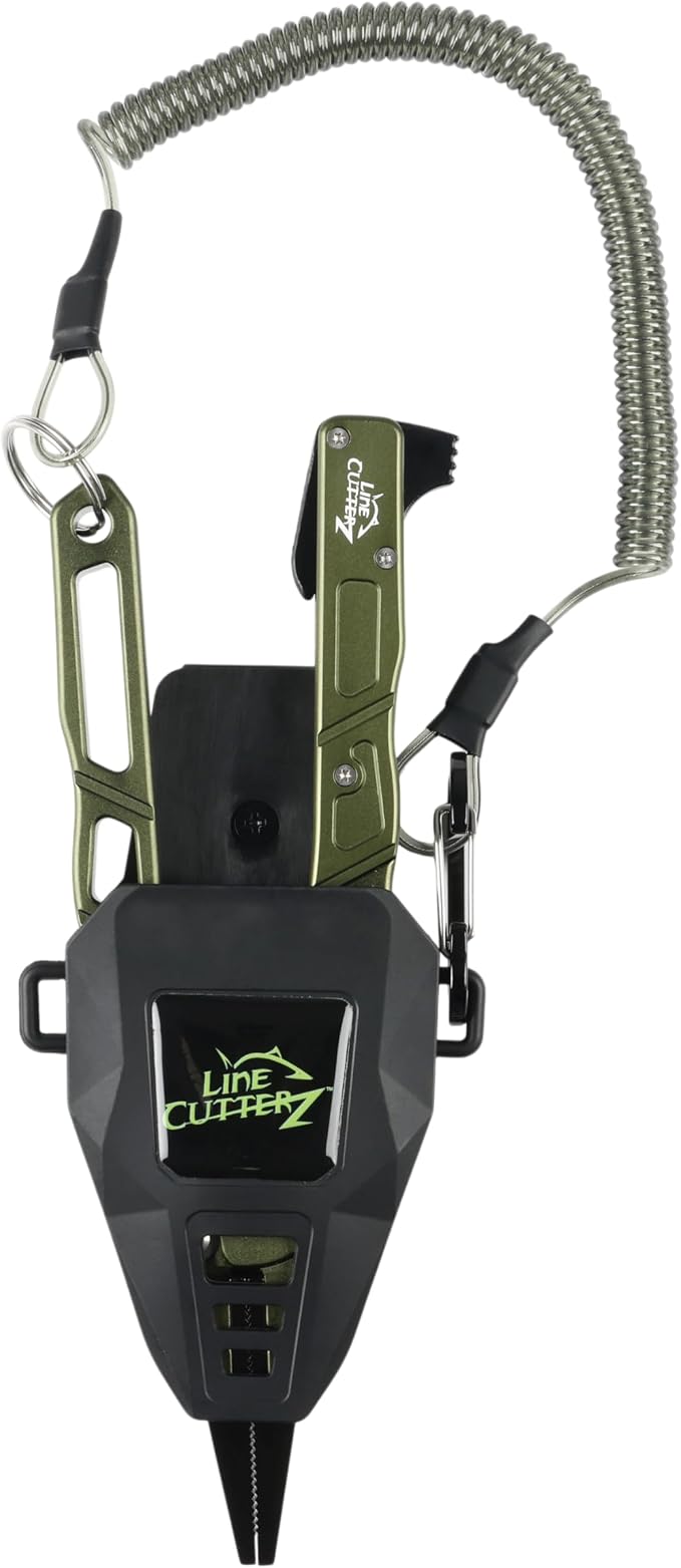 Line Cutterz Elite Saltwater Fishing Pliers, Patented Ceramic Braid and Line Cutter, Hook Remover, Sheath and Lanyard | Integrated Ceramic Blade Cutting Slot In Handle