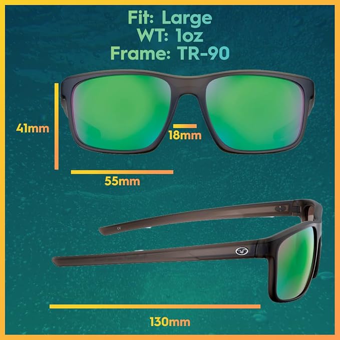 Flying Fisherman Rip Current Polarized Sunglasses with 100% UVA Protection for Fishing, Biking, Golf, Hiking, Beach, Driving