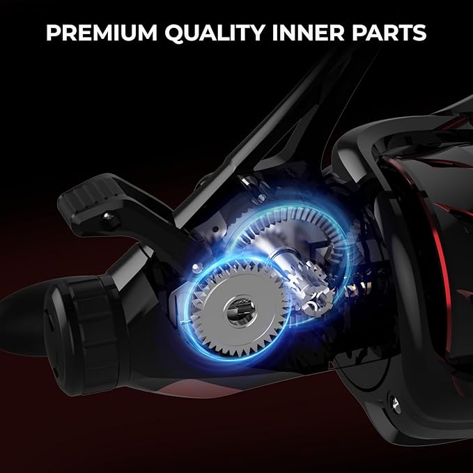 KastKing Sharky Baitfeeder III Spinning Reel 10+1 Shielded Stainless Steel BB - Carbon Fiber Drag for Live Liner Bait Fishing Action