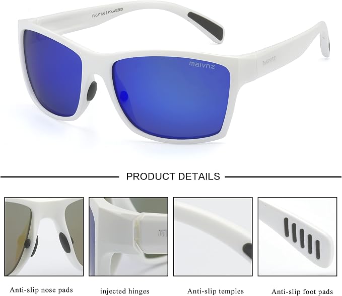 maivnz Floating Polarized Fishing Sunglasses for Men Women, Unsinkable UV400 Sports Glasses for Kayaking, Boating & Surfing