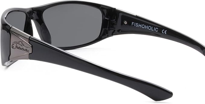 Fishoholic Polarized Fishing Sunglasses with Metal Logo UV400 Fishing Gift with Hard Case and Pouch