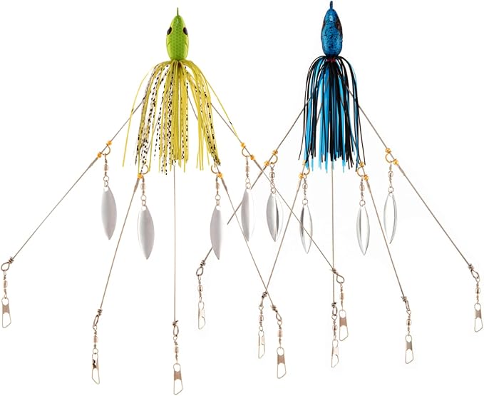 5 Arms Alabama Umbrella Rig Fishing Bass Kit Fishing Lures Bait Rigs for Lures Trout Salmon Freshwater