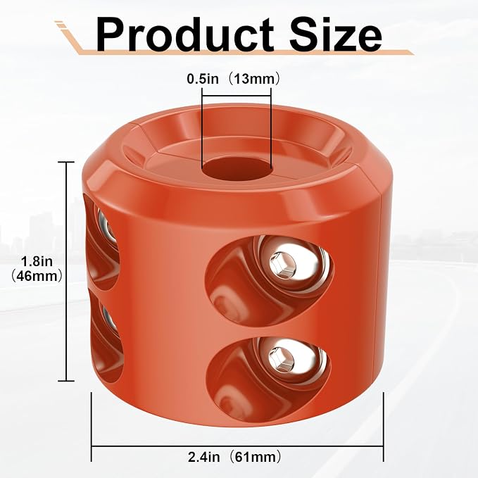BFXM Winch Stopper for Cable, Rubber Winch Cable Stopper with Allen Wrench to Protect Winch Rope from Wear and Tear, Winch Accessories for ATV, UTV, Truck (Orange)