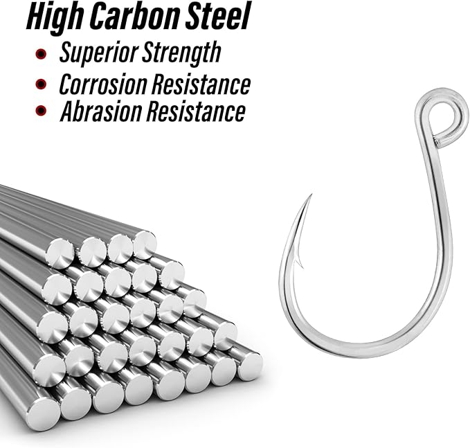 Dr.Fish 30 Pack Single Replacement Hooks for Hard Lures Inline Fishing Hooks High Carbon Steel Spinner Jerkbait Crankbait Popper Walking Bait Plugs