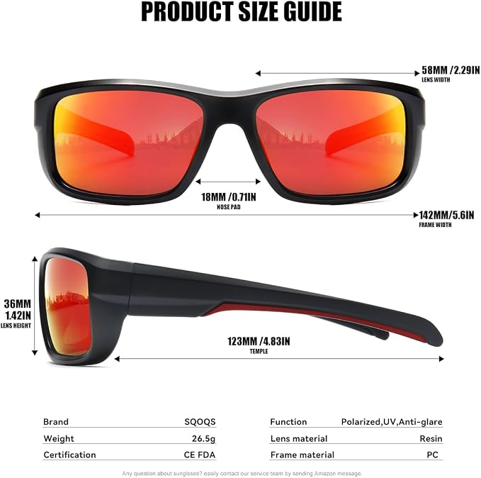 3Pack Polarized Sports Sunglasses for Men, Wrap Around Frame UV400 Goggles Sun Glasses for Cycling Fishing Driving