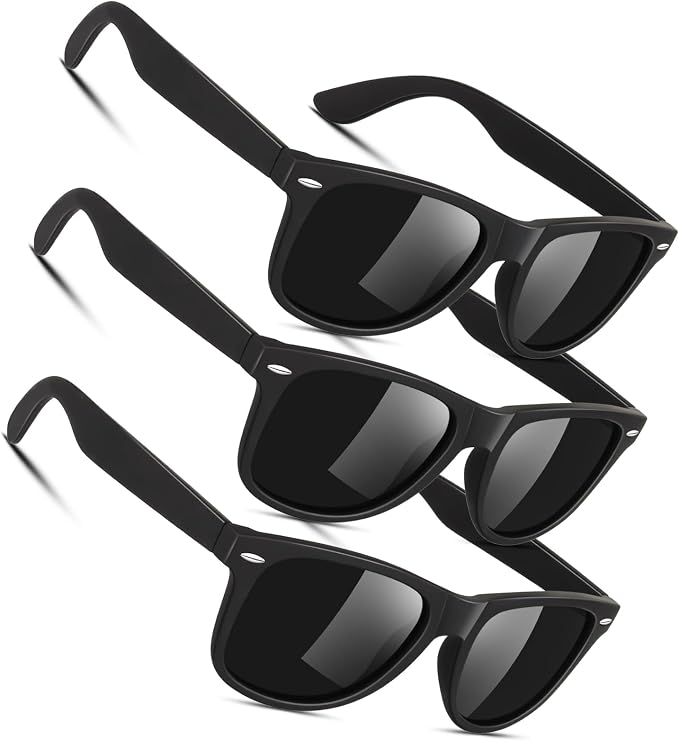 Sunier Polarized Sunglasses for Men and Women, Retro Square Matte Finish UV400 Protection Shades for Driving, Fishing