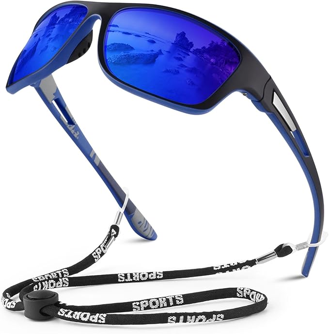WEAROYO Polarized Sports Sunglasses for Men Women,Fishing Driving Rectangular Goggles UV400 Protection