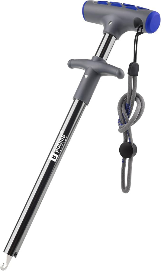 Booms Fishing Hook Remover Tool: 9.6" Squeeze-Out Fish Dehooker for Saltwater and Freshwater, Quick Release Aluminium Fish Hook Extractor with Lanyard, Fishing Tools for Men, XW20