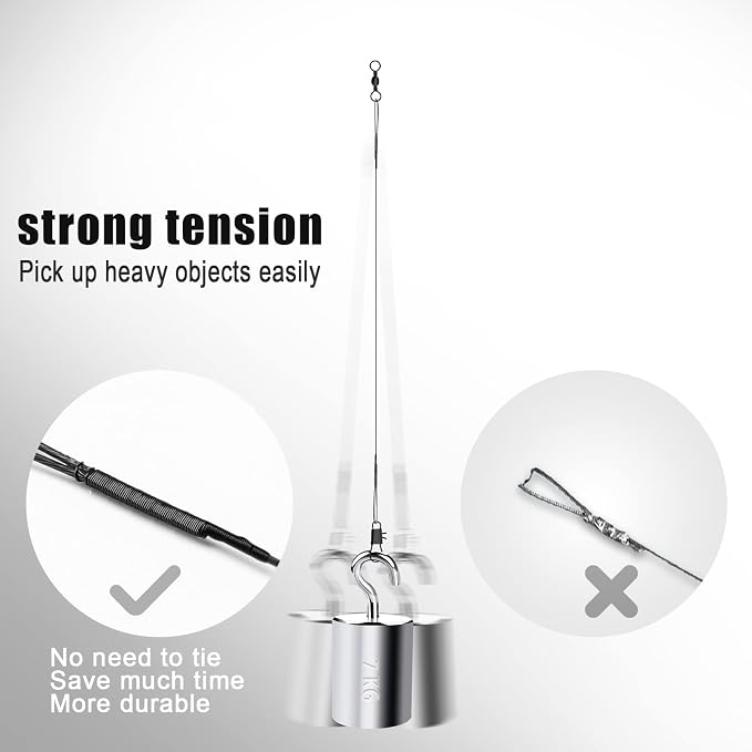 Fishing Leaders, Anti-bite Stainless Steel Wire Leaders Fishing Leaders Line with Swivels for Saltwater and Freshwater