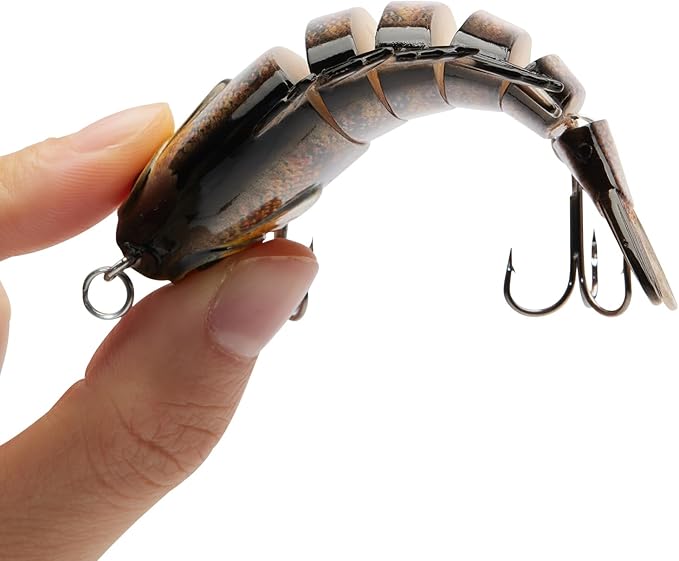 BASSDASH SwimPanfish Multi Jointed Panfish Bluegill Swimbaits Hard Topwater Bass Lures Fishing Lure Crank Saltwater 3.5in/0.85oz