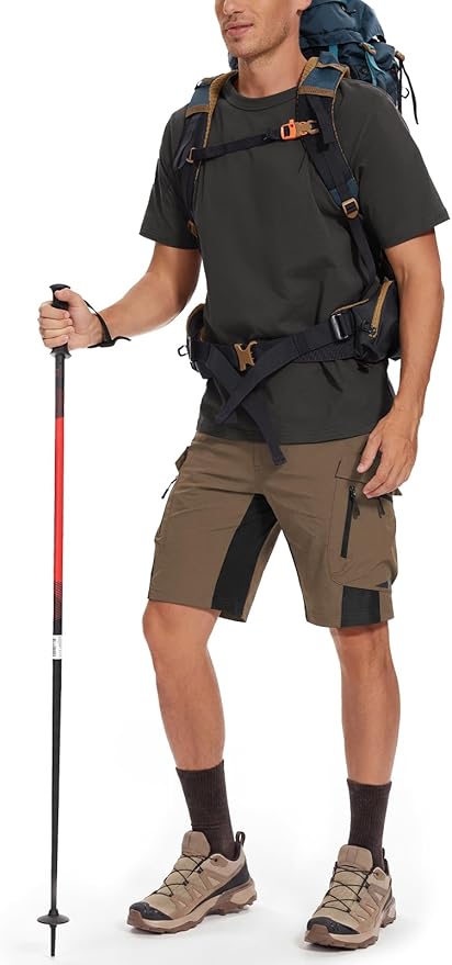 XKTTAC Men's Outdoor Quick Dry Lightweight Stretchy Shorts for Hiking, Tactical, Camping, Travel with 6 Pockets
