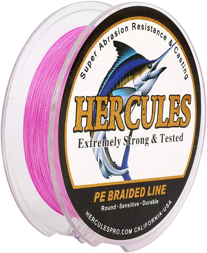 HERCULES Cost-Effective Super Strong 4 Strands Braided Fishing Line 6LB to 100LB Test for Salt-Water, 109/328 / 547/1094 Yards (100M / 300M / 500M / 1000M), Diam# 0.08MM - 0.55MM, Hi-Grade