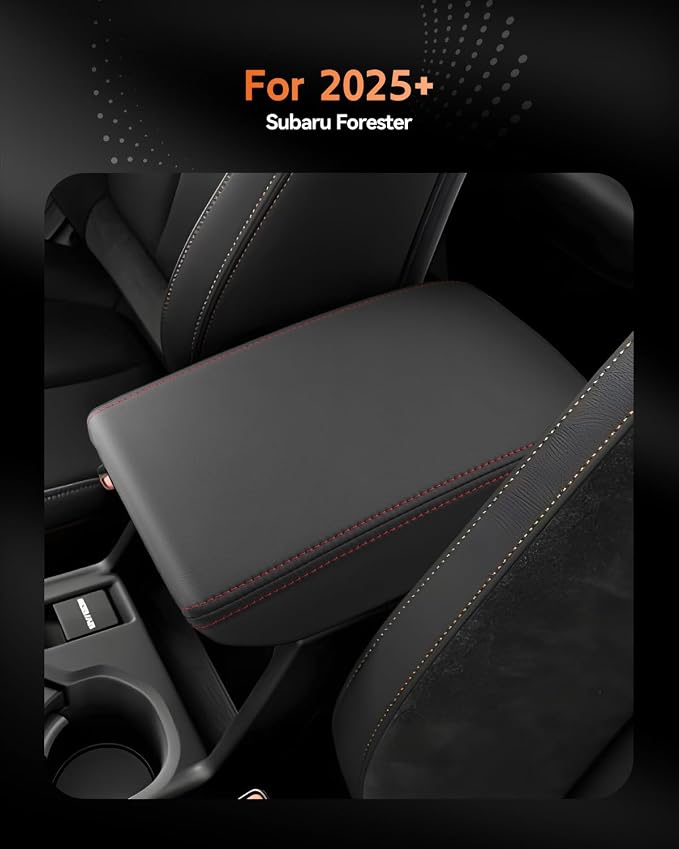 CDEFG for Subaru Forester 2025 2026 Center Console Cover Armrest Box Cover for Forester (Premium, Sport, Limited, Touring Trims) Accessories Console Arm Rest Protector Red Line