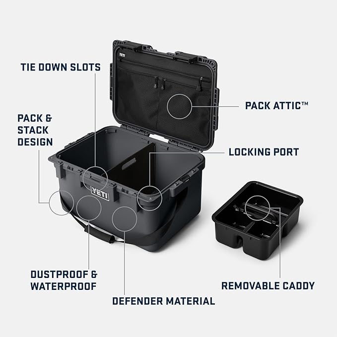 YETI LoadOut GoBox Collection, Divided Waterproof Cargo Case, Dry Box, Camera Case, Fishing Tackle Box