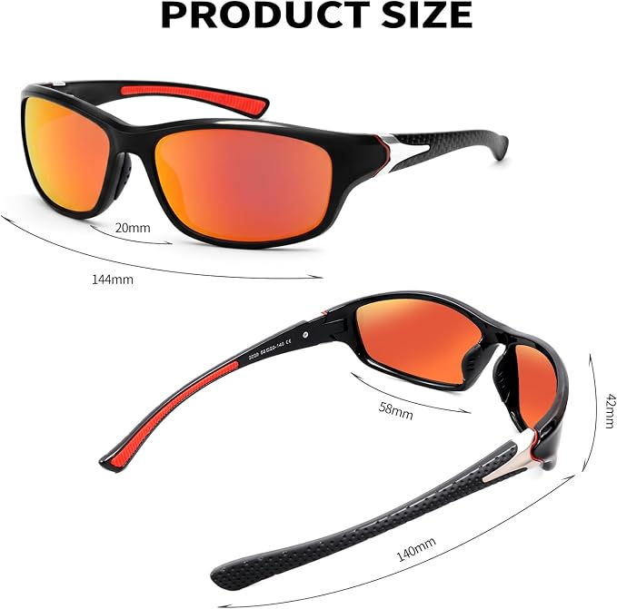 Polarized Sports Sunglasses For Men Women Unbreakable Frame Cycling Driving Fishing UV400 Protection