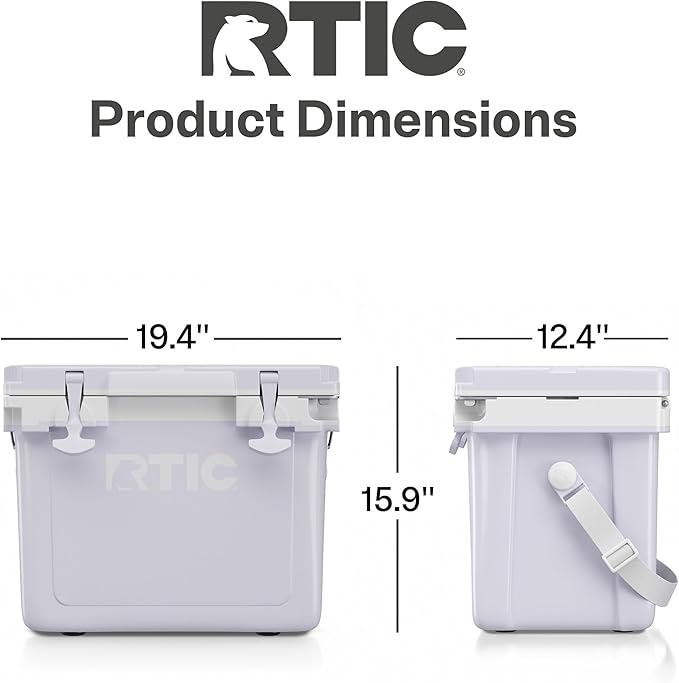 RTIC Ultra-Light Hard Cooler Insulated Portable Ice Chest Box for Drink, Beverage, Beach, Camping, Picnic, Fishing, Boat, Barbecue, 30% Lighter Than Rotomolded Coolers