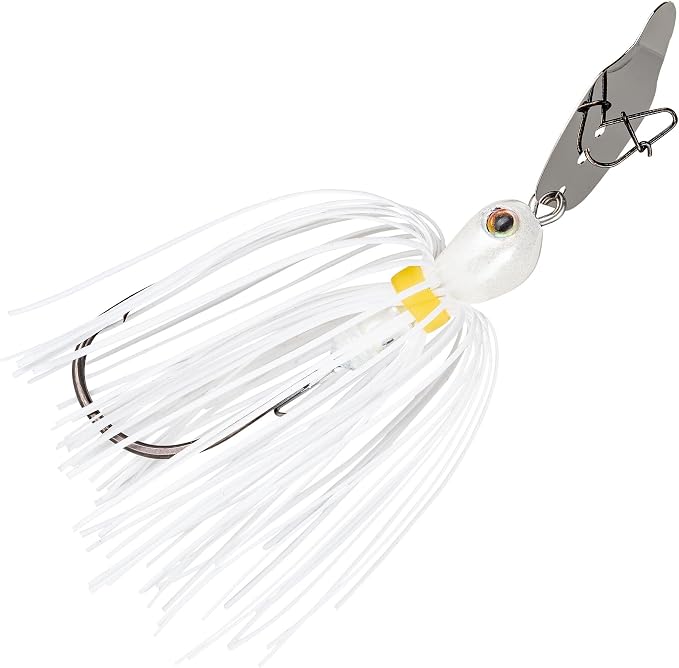 Strike King Thunder Cricket Fishing Lure, Vibrating Swim Jig, Silver Blade, 4/0 Jungle-Style Flipping Hook