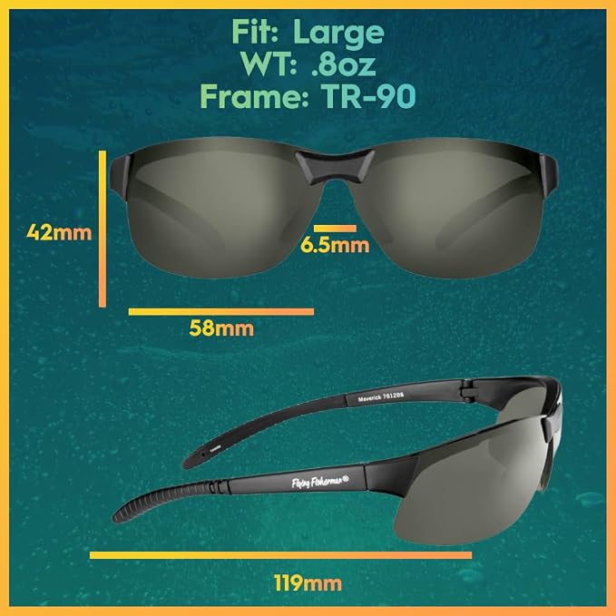 Flying Fisherman Maverick Polarized Sunglasses with AcuTint UV Blocker for Fishing and Outdoor Sports