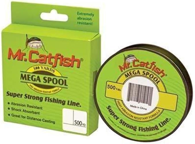 Lew's Mr. Catfish Fishing Line Filler Spool, 500 Yards, Low Memory, Super Strong, Hi-Vis